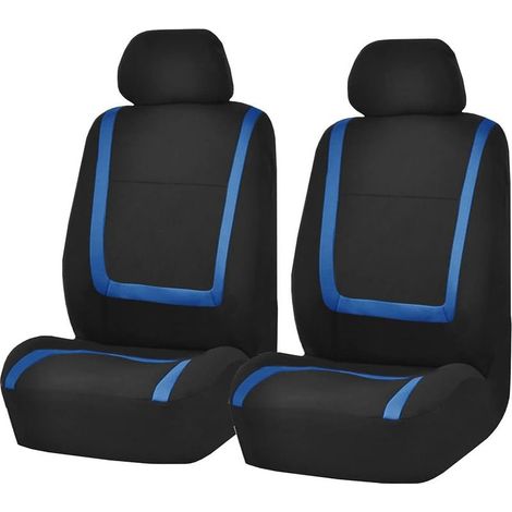 Housse de Siege Voiture Universelle Ensemble de Housses Siège Auto Universel Housse de Sieges Auto Universel pour Conducteur et Passager Accessoires Tuning Interieur(Bleu) (1/5)