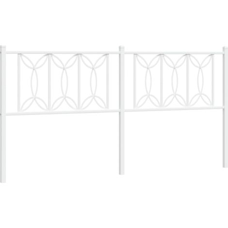 vidaXL Testiera in Metallo Bianco 180 cm (1/5)