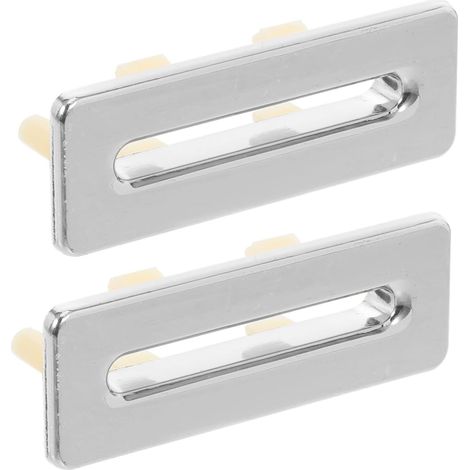 Lot de 2 bouchons de trop-plein chromés pour évier de salle de bain - Cache-trous rectangulaires pour cuisine et salle de bain (1/5)