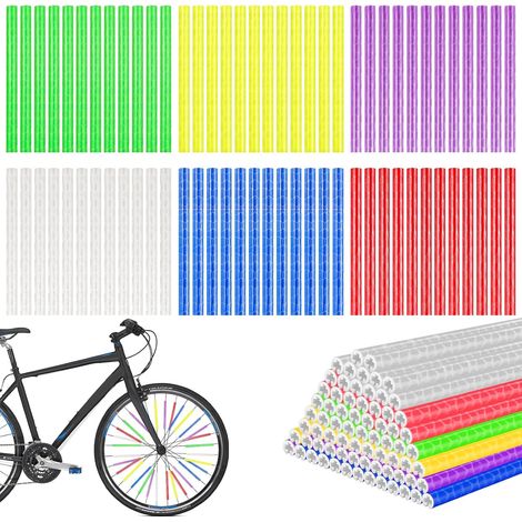 Lot de 72 réflecteurs de rayons 6 couleurs visibilité 360° accessoires vélo pour maison et (1/5)