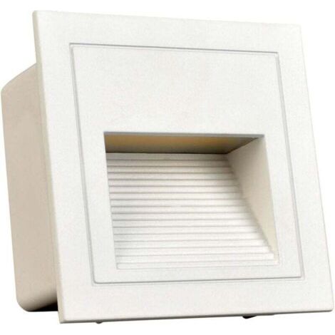 Lot de 4 appliques murales encastrées carrées à LED 3 W, blanc froid IP65, éclairage d'escalier, éclairage de marche, al (1/4)