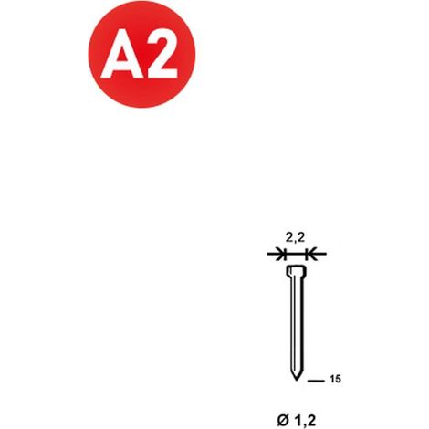 10 000 Finettes Minibrads Inox en Bande - 1.2/2.2x15 mm - D-Work (1/4)