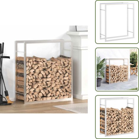 Portant de bois de chauffage 80x28x86 cm acier inoxydable - Support À Bois - Porte-bûches - Rangement Bois - Abri À Bûches - Cheminée (1/5)