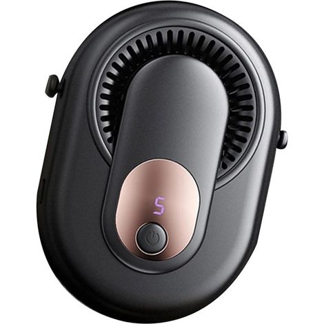 Ventilateur ceinture portable clip 3500mAh rechargeable ABS ventilateur personnel extérieur travail voyage camping été noir (1/5)