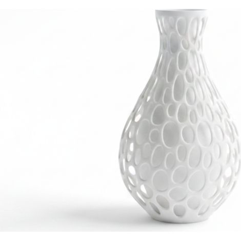 Vaso decorativo per fiori, traforato, bianco, design moderno