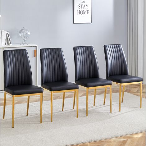 Esszimmerstuhl Stuhl 4er Set Gold Metall OKMYHOME (1/5)