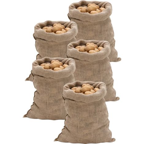 Jutesäcke 5 Stück 60 x 105 cm 100 % Jute 220 g/m²