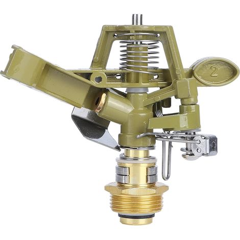 Garden Sprinkler G3/4 Inch 360° Aluminum Alloy External Thread Adjustable Rocker Arm Irrigation Nozzle Lawn Sprinkler for Lawn Irrigation System (1/5)