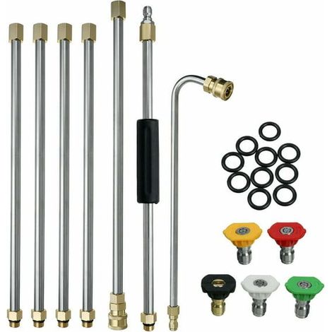 22Pcs Set Pressure Washer Gutter Cleaning Tool - Wands, Roof Cleaner Lance Nozzle (1/5)