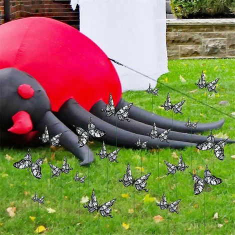 Lot de 12 panneaux décoratifs d'Halloween pour jardin avec papillons (1/4)