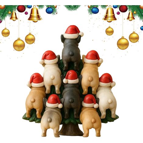 Ornement De Noël Représentant Un Bulldog,Décoration De Fête en Acrylique 2D Décorations De Chien pour Arbre De Noël - pour Porte Fenêtre Cheminée Manteau Chevet et (1/5)