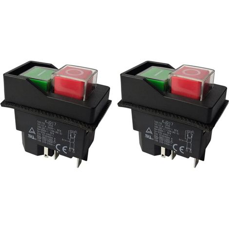 Elektrische Magnetschalter mit Druckknopf für Gartengeräte KJD17 250V 5-polig - 2 Stück