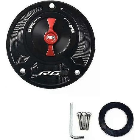 Bouchon de réservoir d'essence sans clé pour moto Yamaha YZF R1m R1 R3 R15v3 R15m R15 V4, accessoires en aluminium (R6 ROUGE) (1/5)