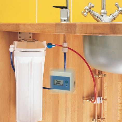 Filtre sous évier Digital – Cartouche EMX 0,45 micron – Filtration plomb, cuivre, pesticides, chlore – Compteur digital intégré – Hydropure