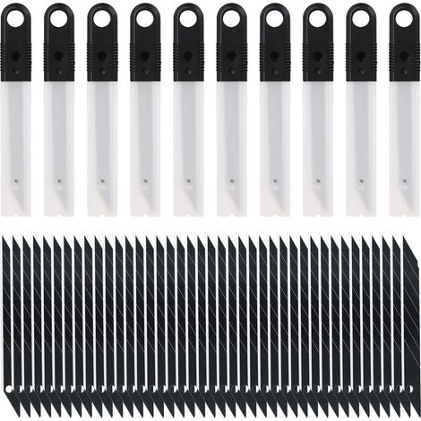BRAVIX 100PCS 8mm Lames de Rechange Noires pour Couteau d'Art Universel 8mm pour Papier Peint, Papier, Crayon à Sourcils, Artisanat