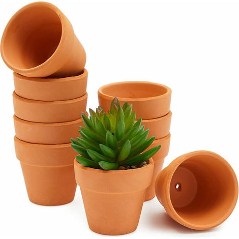 VURAHOME - Lot de 10 Pot de Succulent en Terre Pots de Fleurs en Argile avec Trou de Drainage pour Intrieur et Extrieur - 4.5cm (1/4)