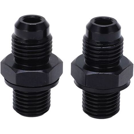 1 paire 6AN-1/4NPS adaptateur de refroidisseur d'huile de Transmission raccord en alliage d'aluminium antirouille noir Type court (1/4)