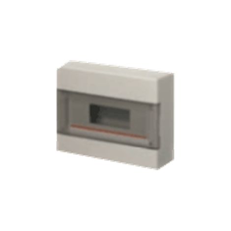 Coffret de distri montage saillie IP40 porte transp. 8 m blanc  EC60008
