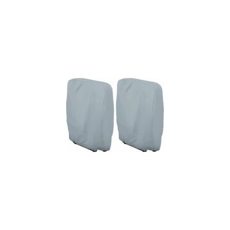 Housse de Protection pour Chaise Longue Pliante (Gris) W71×H110cm, 2 Pièces Housse Transat Jardin Anti-poussière, Imperméable, Anti-UV, Housse Relax Jardin 210D Oxford pour Fauteuil Relax
