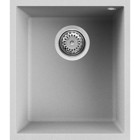 Lavello Elleci Incasso 1 vasca 38x44 Quadra 100 Sottotop Metaltek Grigio Aluminium LMQ10079BSO (1/3)