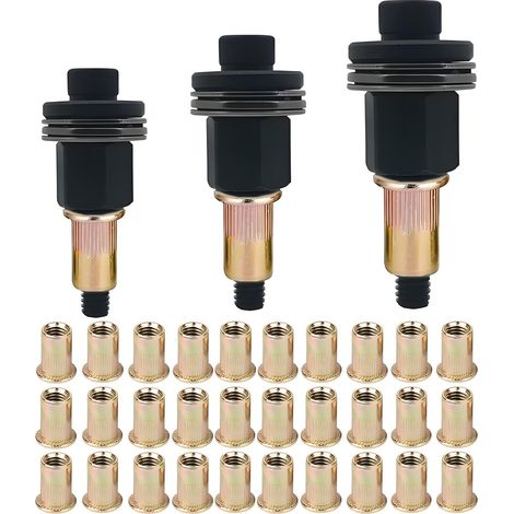 Lot de 3 Pinces à Riveter et écrous, kit de 30 pièces métriques pour Rivets M8, M10, M12, Rivets en Acier au Carbone, Ensemble d'outils de Pince à Riveter pour Machine à Riveter Manuelle (1/5)