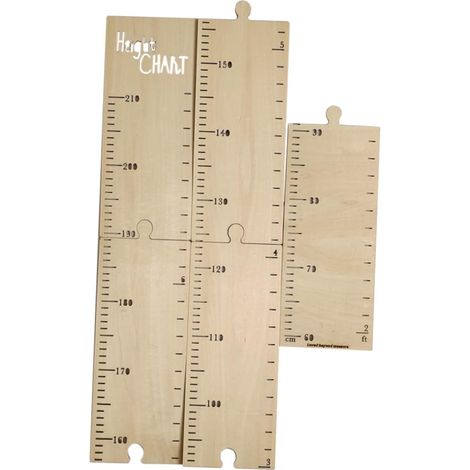 Toise pour Garçon et Filles en Bois Beige Décorative Règle Adhésive de Croissance pour Chambre D'garçon et Filles, pour Enregistrer le Développement (1/5)