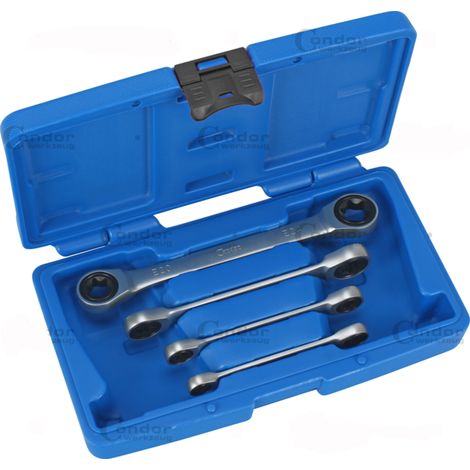 SERIE SET 4pz CHIAVI DOPPIE A CRICCHETTO TORX E6-E24 CONDOR (1/2)