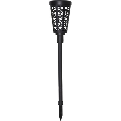 LED Solar Gartenleuchte, schwarze Gartenfackel, Wegeleuchte, warmweiß, IP44-geschützt (1/5)