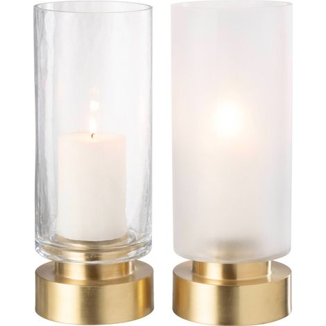 Photophore vase en verre transparent et or - transparent et or (1/5)