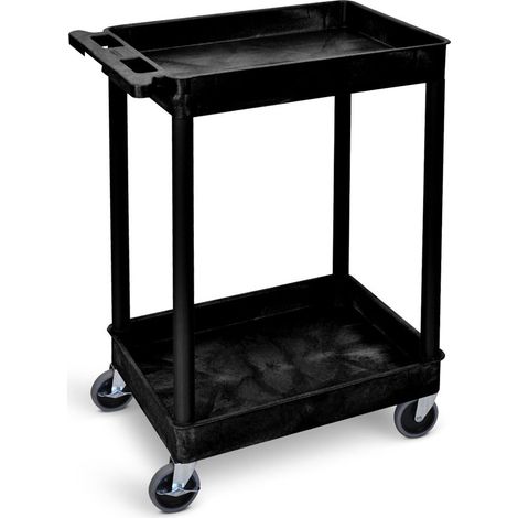 Chariot RS PRO Non 2 plateaux en PE, 610 x 460 x 980mm, Capacité de charge 150kg ( Prix pour 1 )
