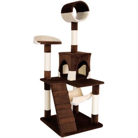 lionto Kratzbaum Kletterbaum Katzenkratzbaum Katzenbaum Höhe 133 cm beige/braun (1/5)