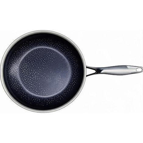 28 cm Hybrid‑Edelstahl‑Bratpfanne, 3‑lagige Antihaftbeschichtung, Deckel, kühle Griffe, PFOA‑frei, für alle Herdarten
