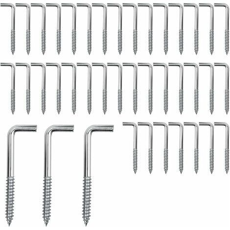 Memkey – Lot de 40 crochets à visser 15mm – Acier galvanisé pour bois – Charge max 10kg – Installation rapide dans environnements humides