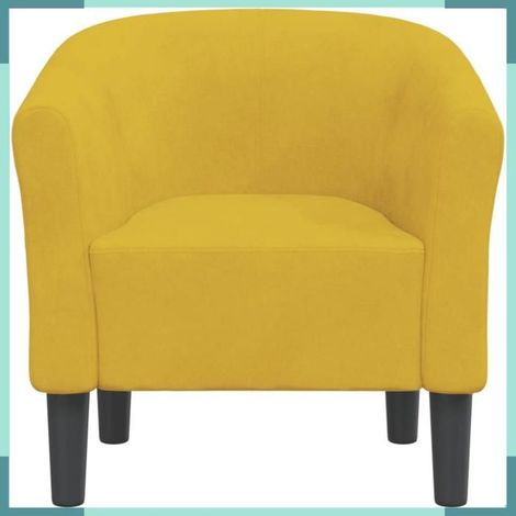 356448 Chaise cabriolet jaune velours (1/5)
