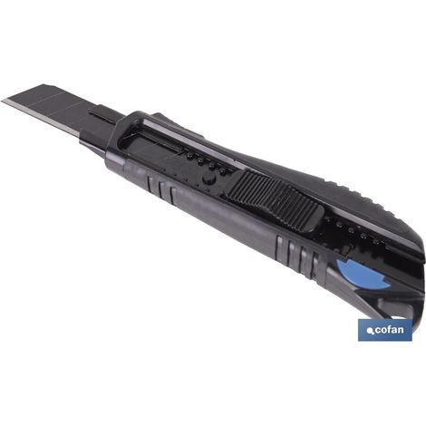 Professioneller „Heavy Duty“-Cutter mit Anti-Rutsch-Beschichtung und automatischem Verriegelungssystem (inkl. 18mm Stahlkling)