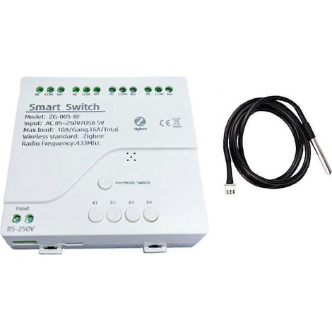 Interrupteur intelligent Tuya Zigbee WiFi à 4 canaux D (1/5)