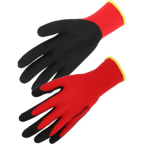 Gant nitrile sablé Support polyester- SINGER - PER13NIF  T9 (1/2)