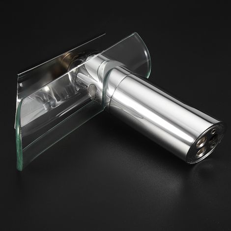 Badezimmer-Waschtischarmatur, Glas-Wasserfall, Chrom-Waschtisch-Mischbatterie (EU-Stecker G3/4'') (1/5)