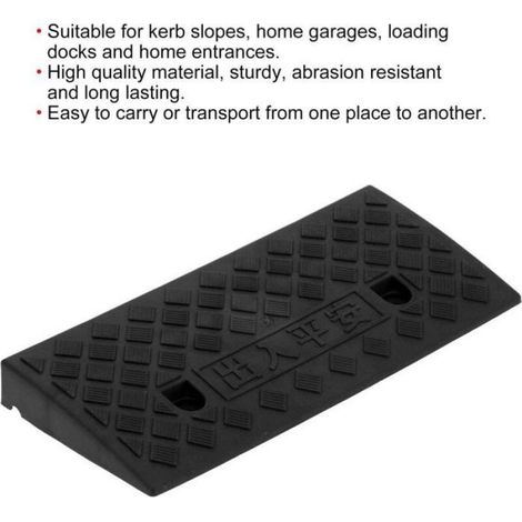 Rampe de Seuil Flexible 5cm Épaisseur Portable Robuste Noir pour Entrée Quai (1/5)