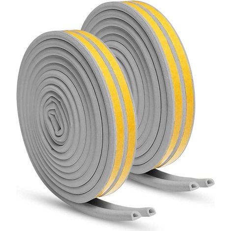 30 Meter Dichtungsstreifen, 9 mm (Breite) x 6 mm (Höhe), Gummidichtungsstreifen, D/B-Profil-Gummidichtung für Türen und Fenster, wasserdicht, schalldämmend (grau)