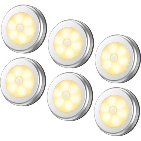6 lampes à détecteur de mouvement améliorées, sans fil et alimentées par batterie (1/3)
