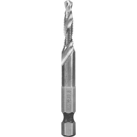Foret Taraudeur Hss - Queue Hexagonale 6.35mm - Filetage M5 Longueur 15mm - Extraction Copeaux Internes - 1 Piece (1/5)