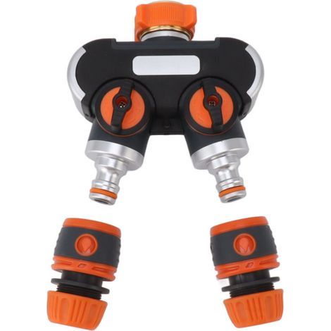 Adaptateur Robinet 1 Vers 2 Sorties Tuyau Haute Pression Pour Nettoyage Véhicules Jardinage Extérieur (1/4)