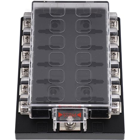 Boîte à fusibles étanche ATC ATO 12 voies avec barre négative, panneau de distribution pour voiture, camping-car, remorque, camion, van, 12-36V DC. (1/5)