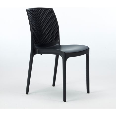 Sedie in Poly Rattan Giardino Bar Ristorante Boheme Grand Soleil - Nero