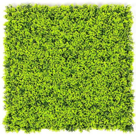 Lot de 4 haies murales artificielles, écrans de protection et d'intimité pour jardin, toile de fond en gazon synthétique, protection UV, 50 cm x 50 cm (1/5)