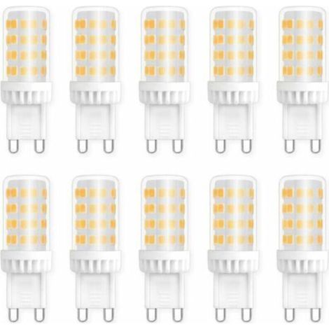 Ampoules LED G9 5W, Equivalente 40W 50W Halogène Lumière, 450LM, Blanc Neutre 4000K, AC 220V, Culot G9 Standard, économie d'énergie, pour Ceiling Lighting, Kitchen, Chambre, Salon, Pack de 10,