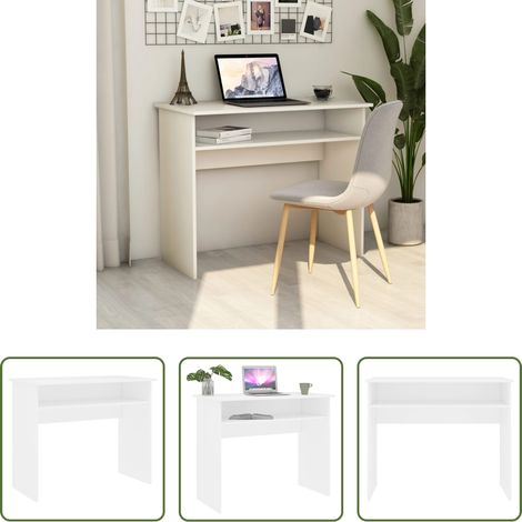 Bureau moderne - Bureau Blanc 90x50x74 cm Bois d'ingénierie (1/5)