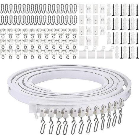 Tringle à rideaux flexible et courbée pour plafond, fixation au plafond, 5 mètres (1/5)