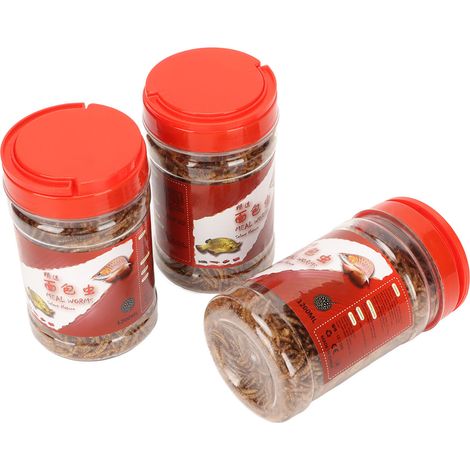 bouteilles de vers de farine séchés, riches en protéines et en micronutriments, renforcent l'immunité. Vers de farine pour poissons, oiseaux, reptiles et hamsters. (1/5)